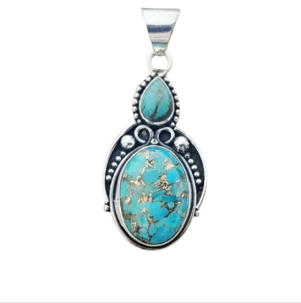 New Turquoise greenish Pendant only charm Elegant